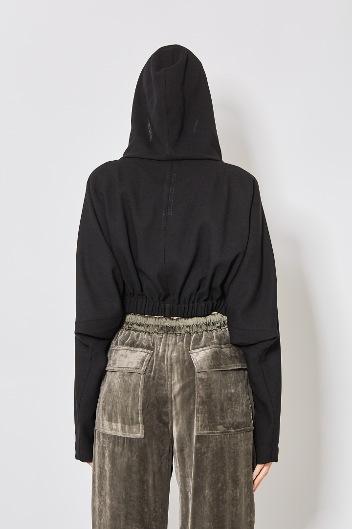 T-Shirt Cropped Hodded Tunic - Black