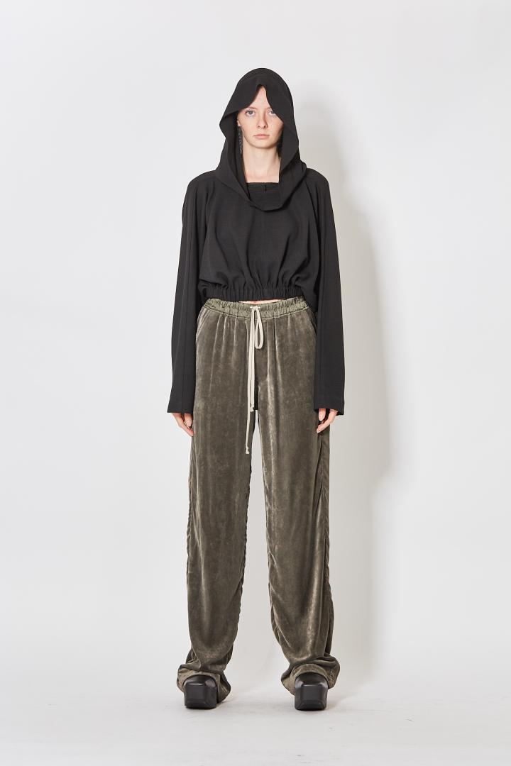 T-Shirt Cropped Hodded Tunic - Black