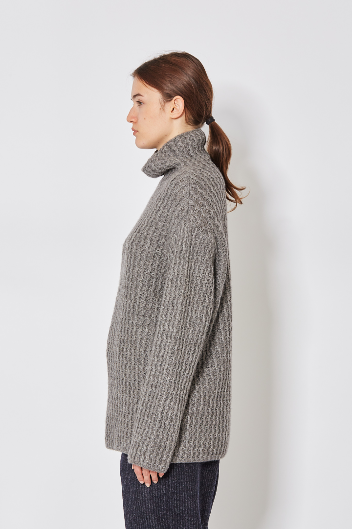 Chunky High Neck Jumper - Grey Chunky High Neck Jumper - Grey