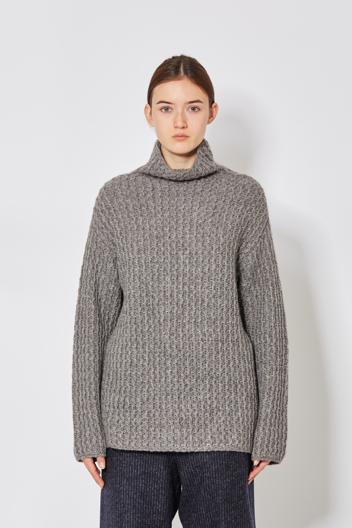 Chunky High Neck Jumper - Grey Chunky High Neck Jumper - Grey