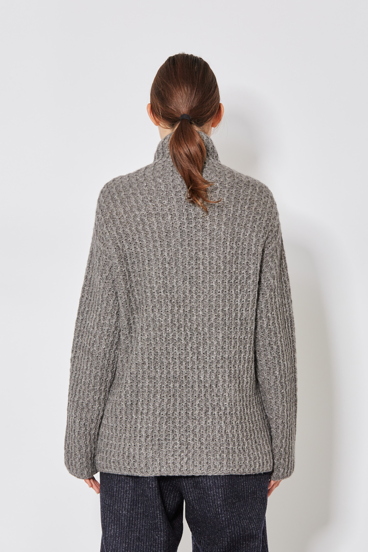 Chunky High Neck Jumper - Grey Chunky High Neck Jumper - Grey