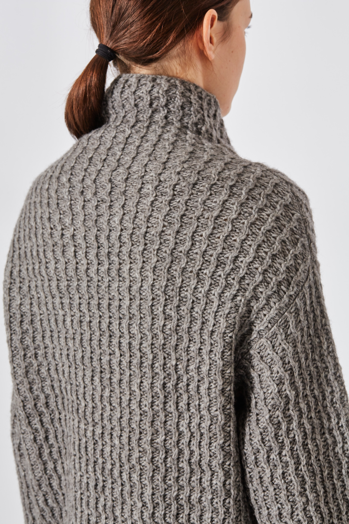 Chunky High Neck Jumper - Grey Chunky High Neck Jumper - Grey