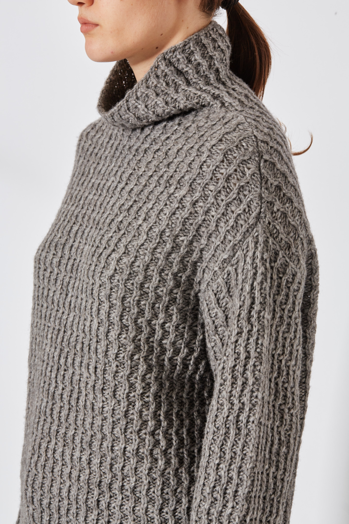 Chunky High Neck Jumper - Grey Chunky High Neck Jumper - Grey