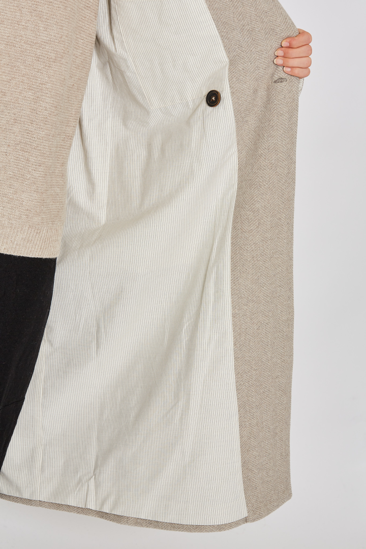 DB Long Coat - Almond