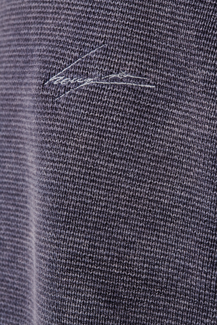 Knight Embroidered Sweater - Blue Grey