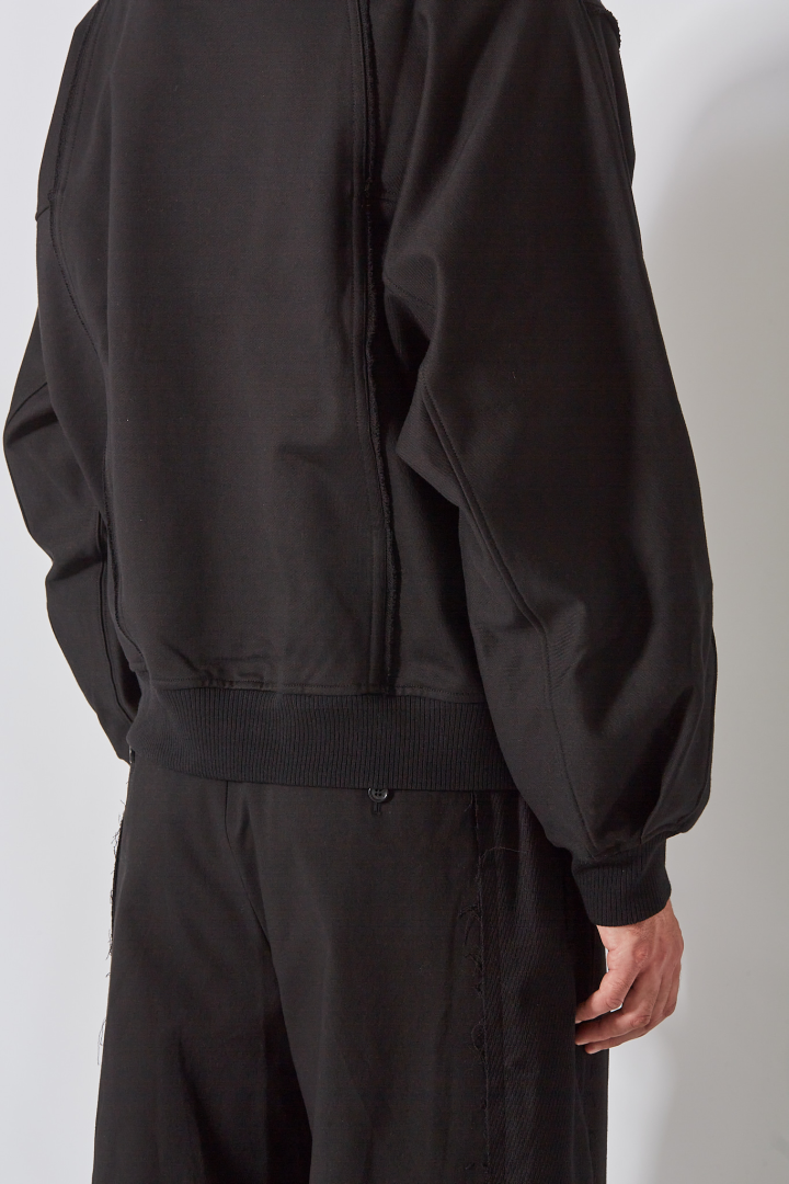 Cut Out Dolman Sweatshirt - Black