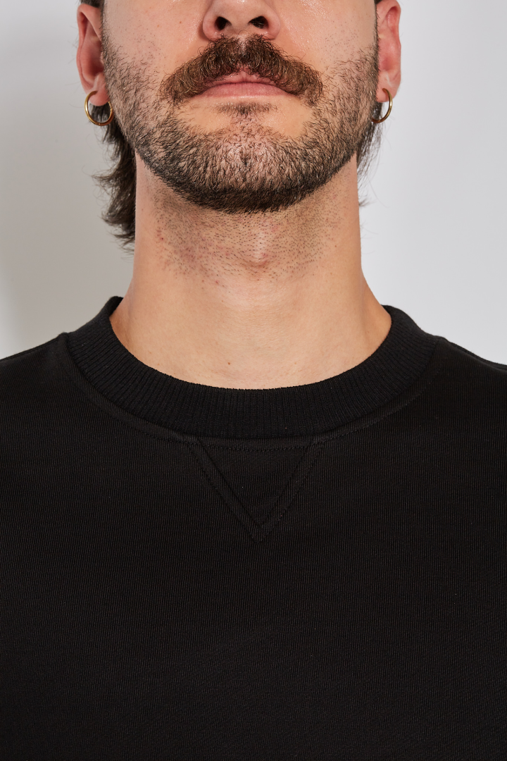 Cut Out Dolman Sweatshirt - Black