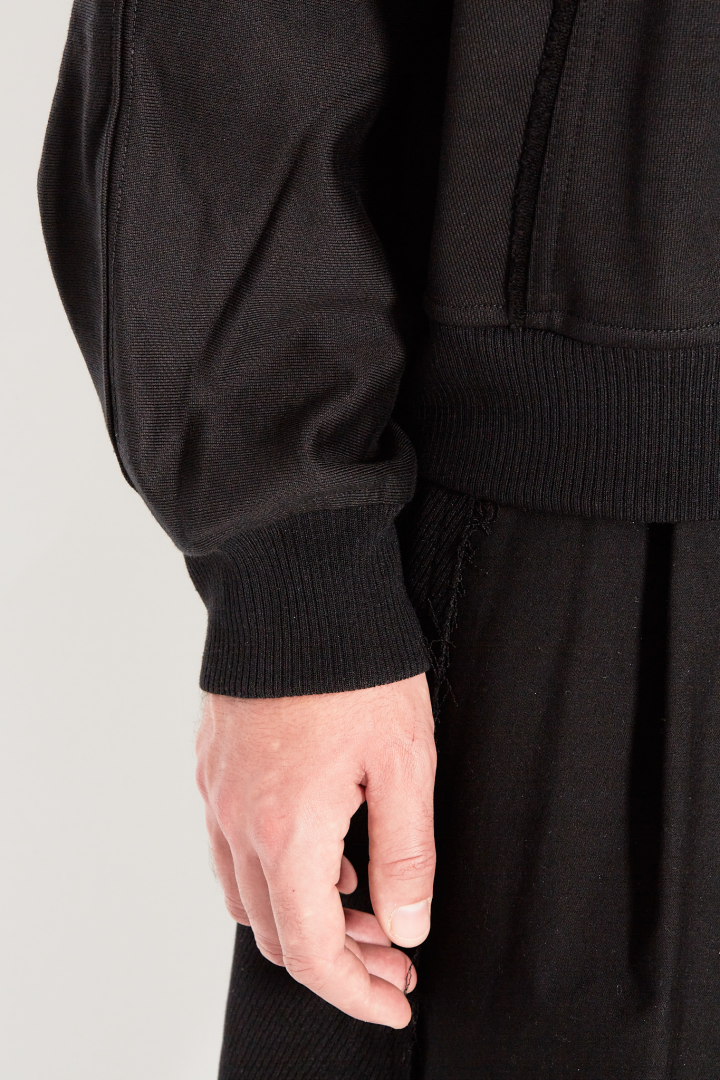 Cut Out Dolman Sweatshirt - Black