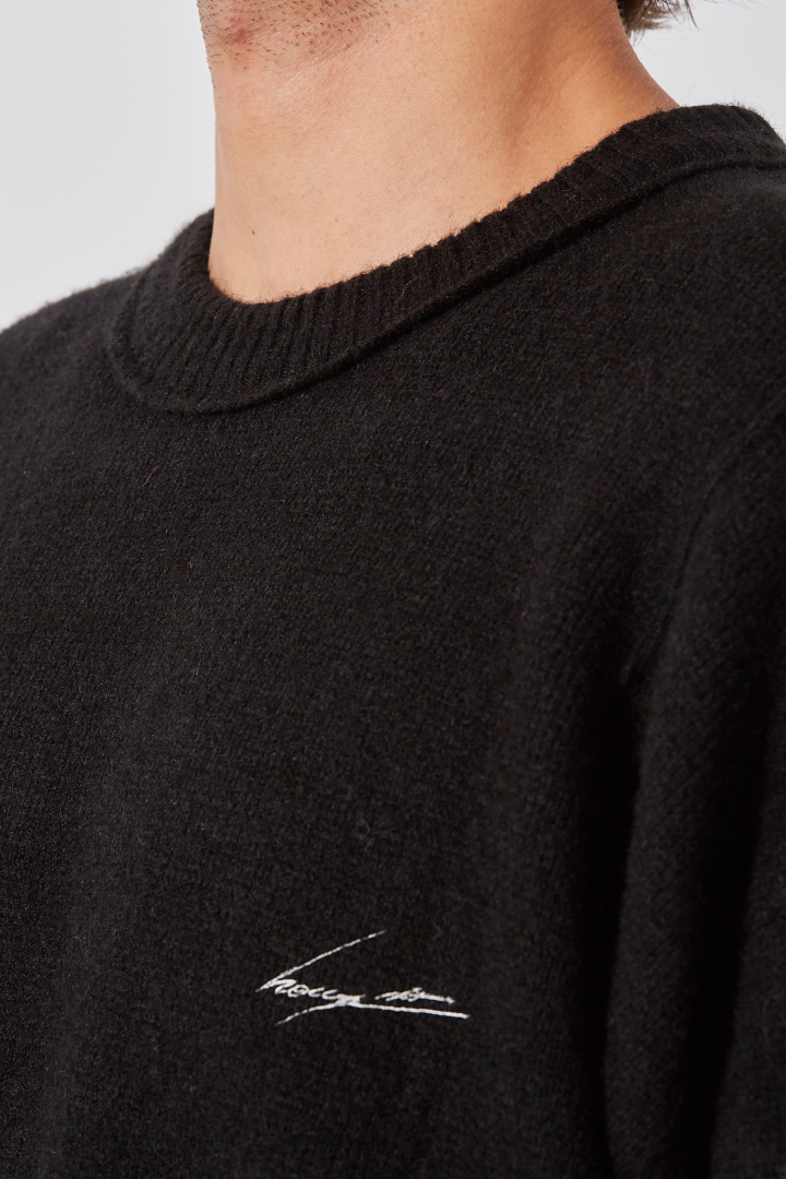 Knight Embroidered Sweater - Black