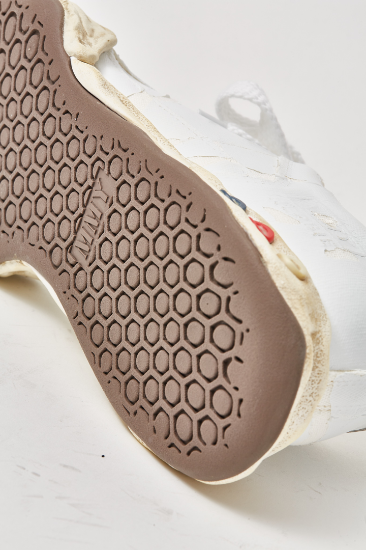 Erbie/Original Sole Torn Film Attached Canvas Low Top Sneaker - White