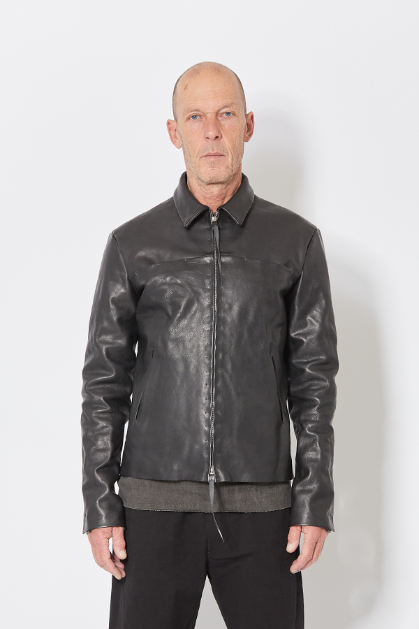 Zipped Trucker Jacket - Black