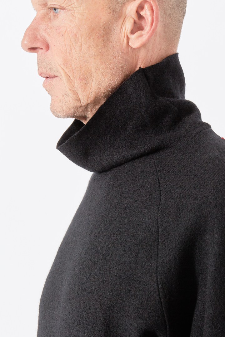 Turtleneck Raglan Long Sleeve Medium - Black