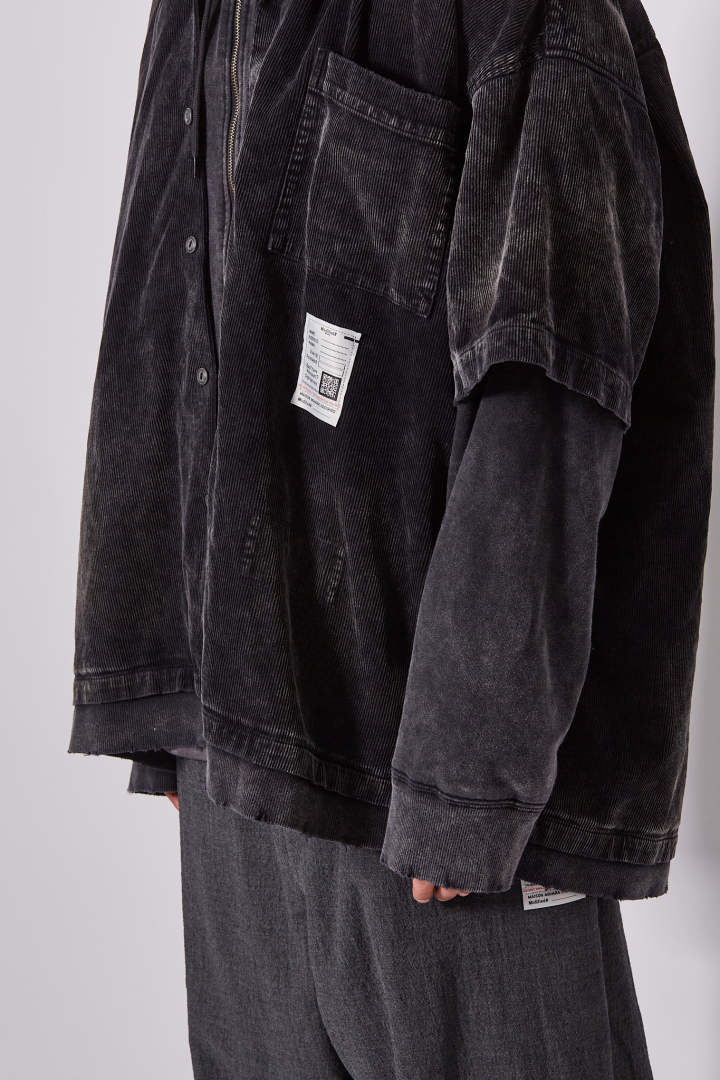 Layered Corduroy Shirts - Black