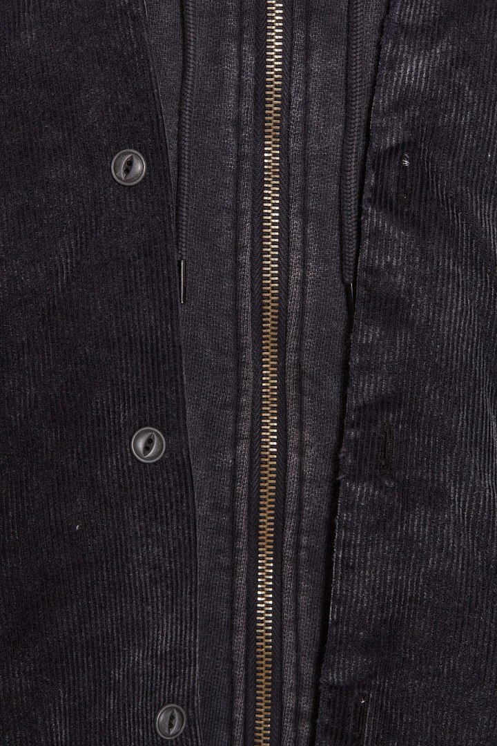 Layered Corduroy Shirts - Black
