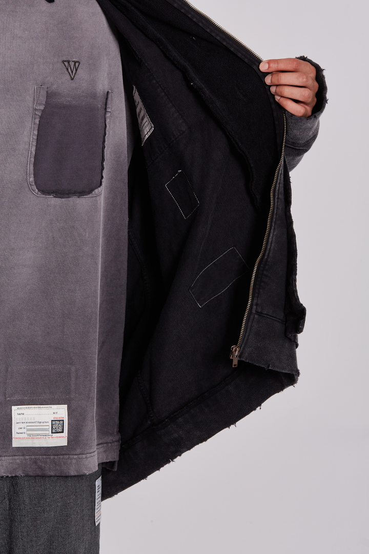 Layered Corduroy Shirts - Black