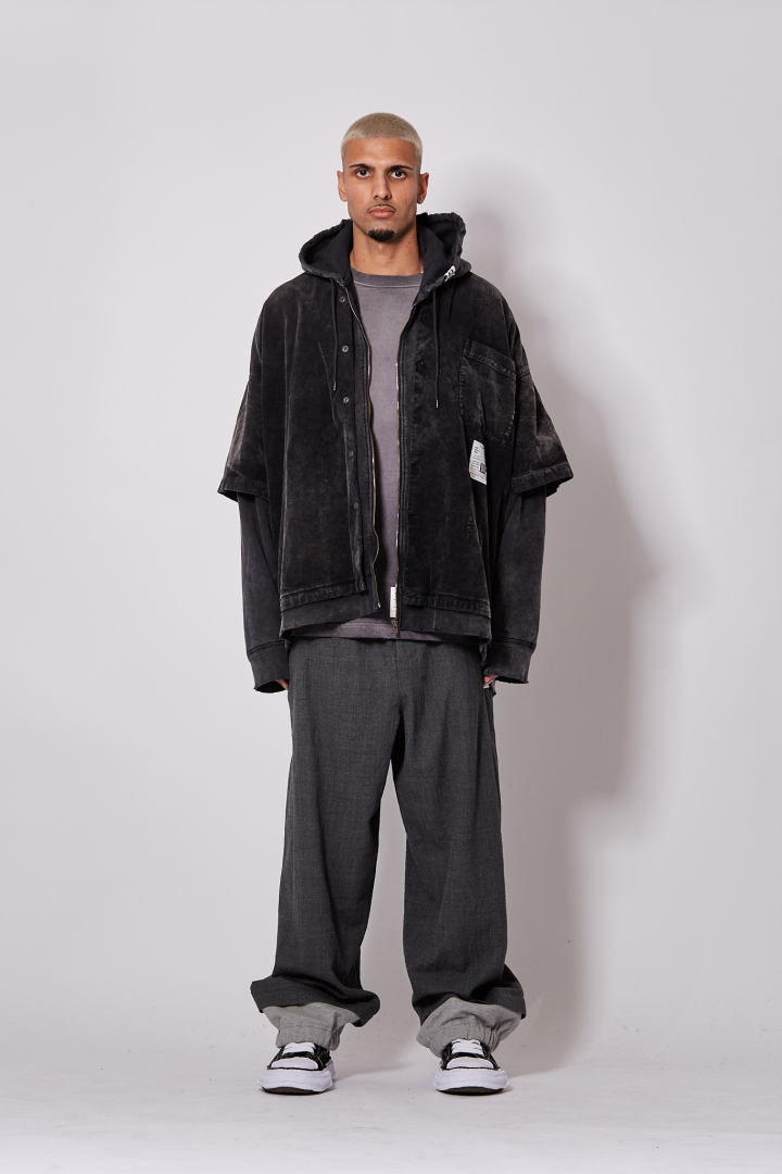 Layered Corduroy Shirts - Black