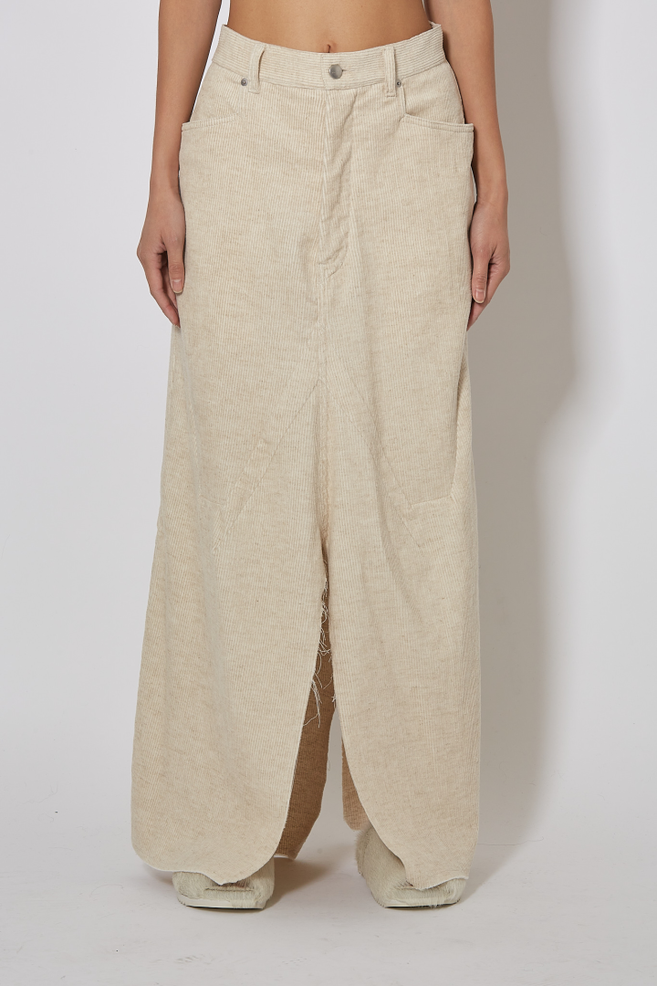 Long Slivered Skirt - Natural