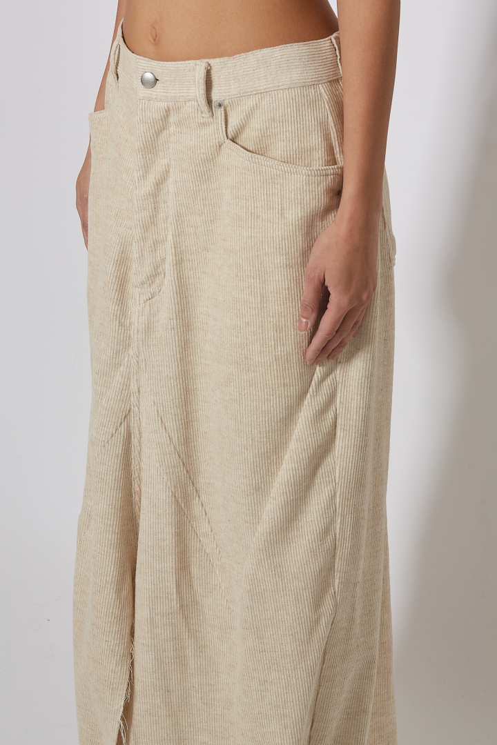 Long Slivered Skirt - Natural