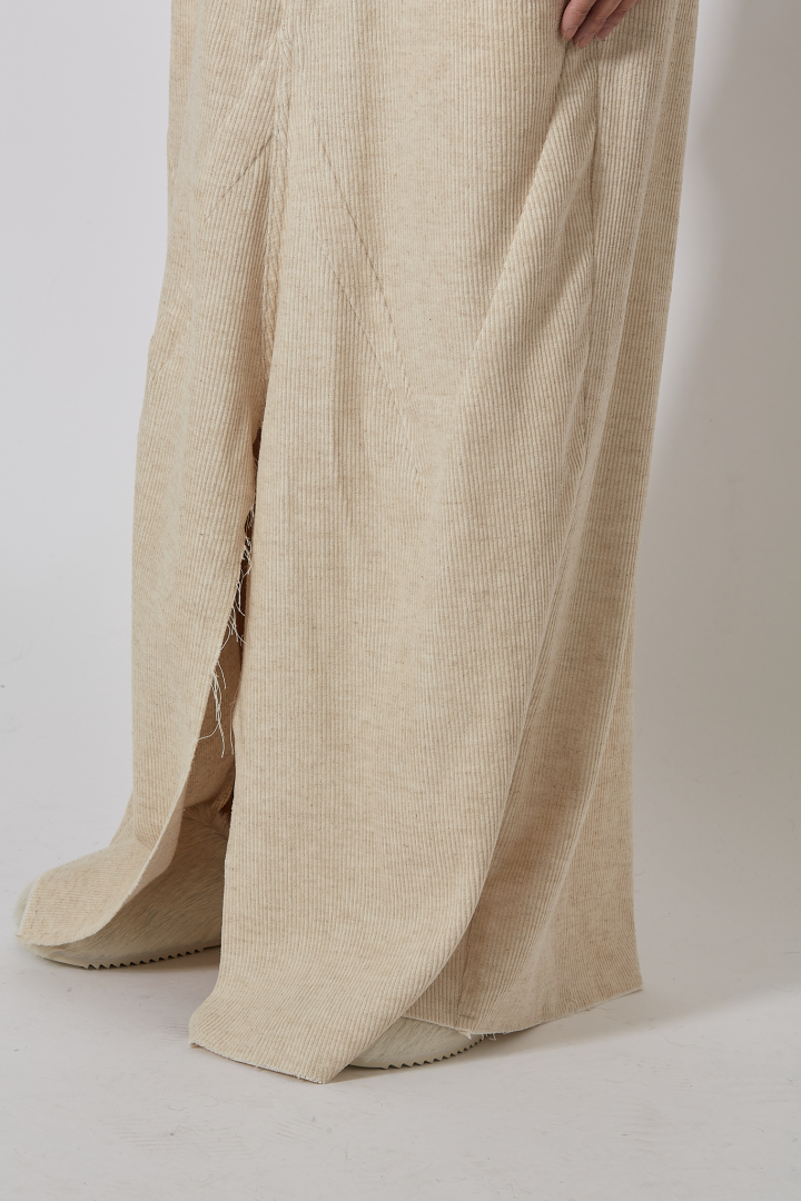 Long Slivered Skirt - Natural