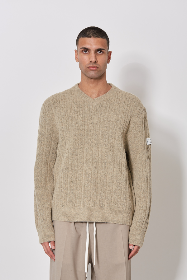 V-Neck - Beige Melange