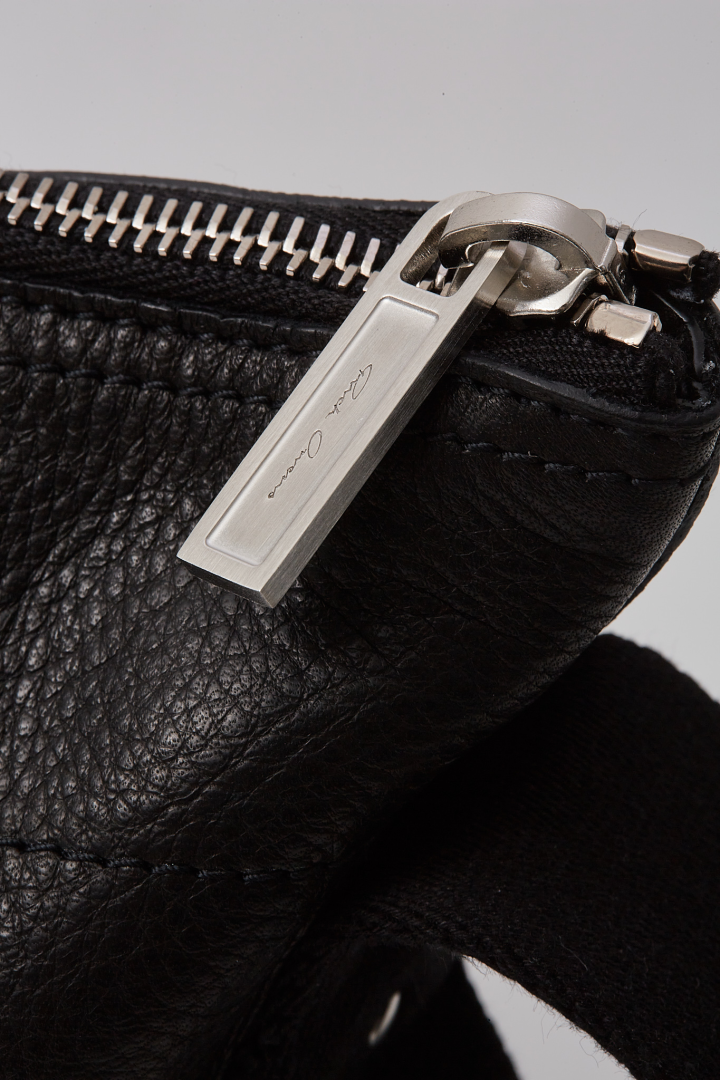 Leather Bag Trolley - Black/Black