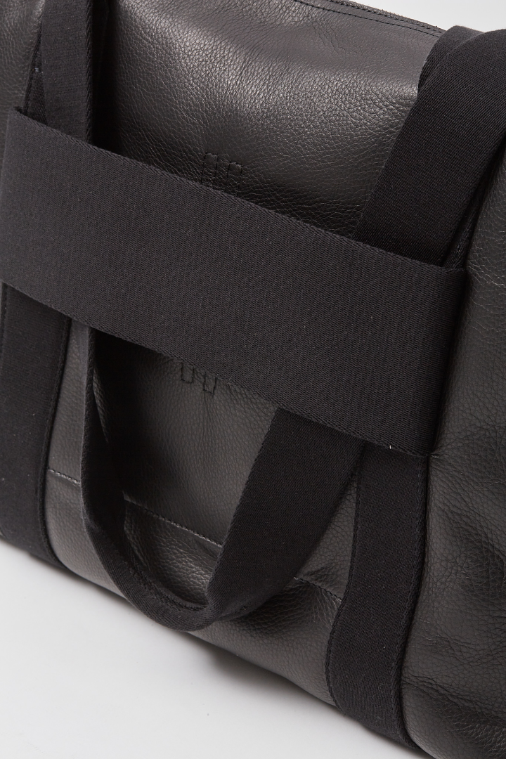 Leather Bag Trolley - Black/Black