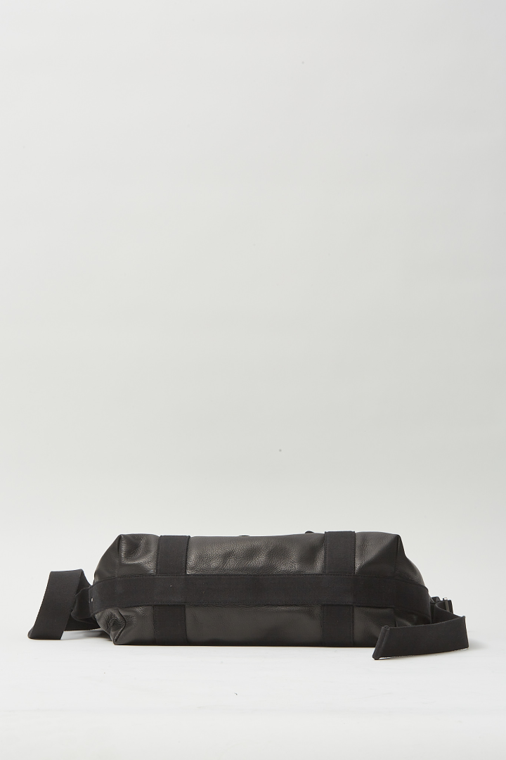 Leather Bag Trolley - Black/Black