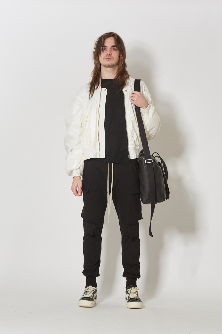 Leather Bag Trolley - Black/Black