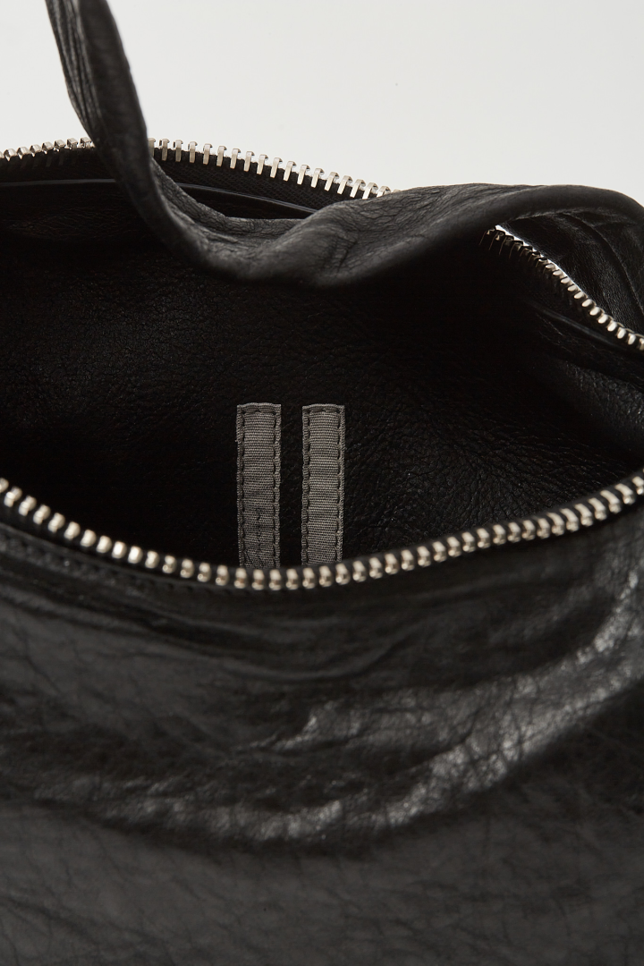 Leather Bag Small Gemini Bag - Black
