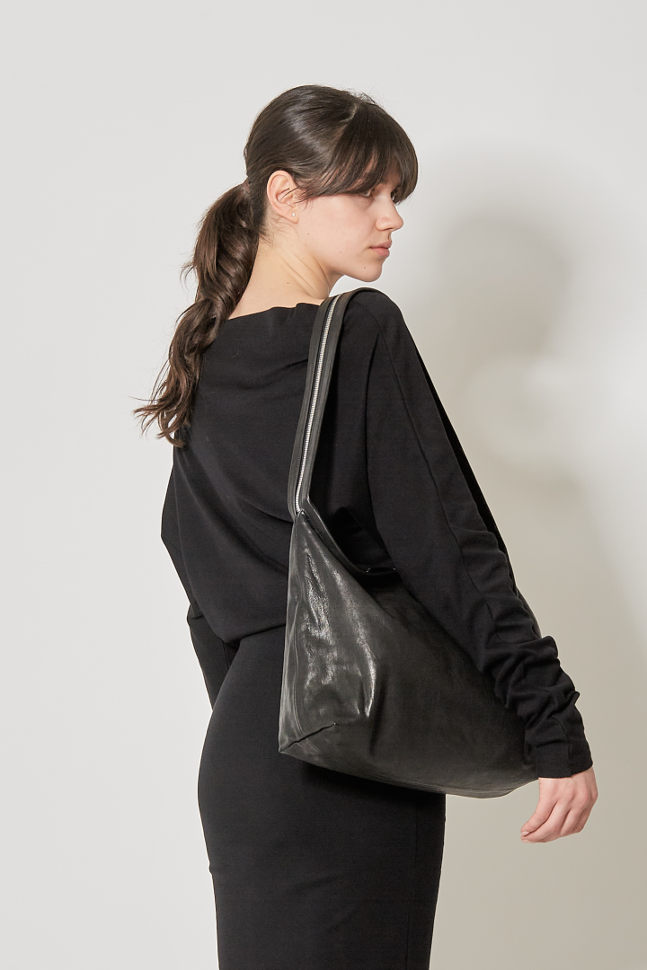 Lusi Large Soft Zipper Bag - Black