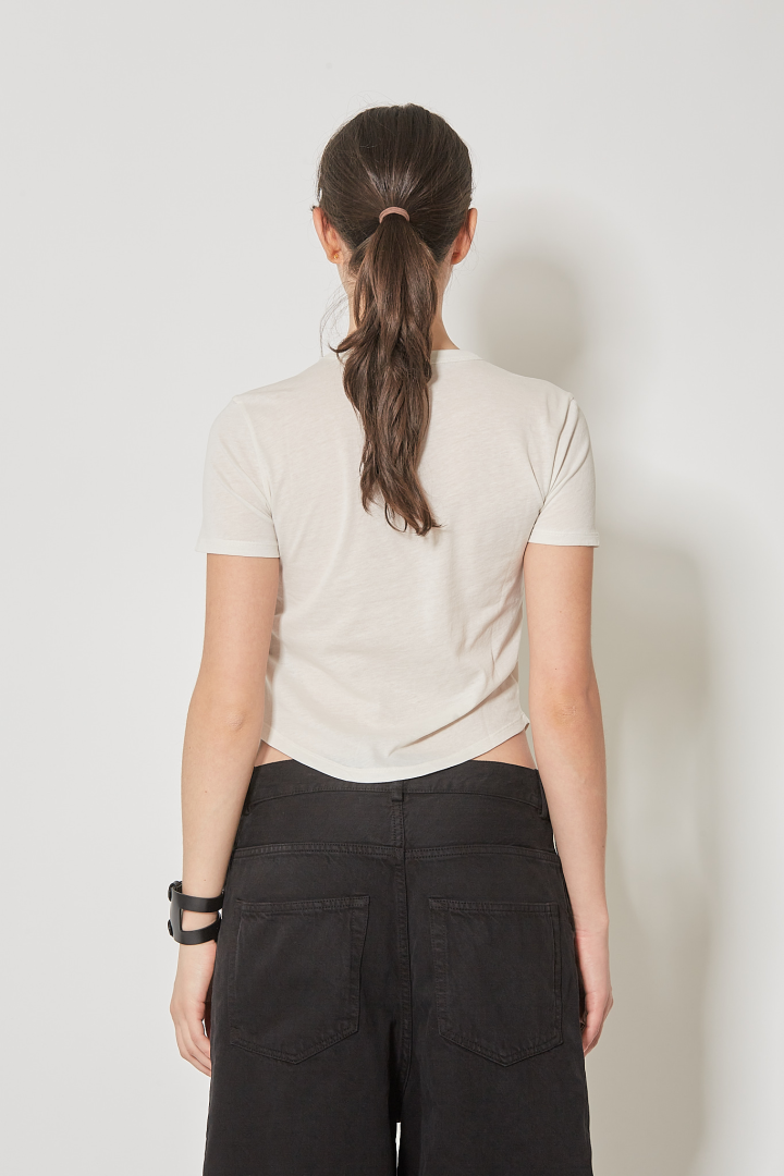 Floor Micro T-Shirt with 'Love is a Wind' - Ivory