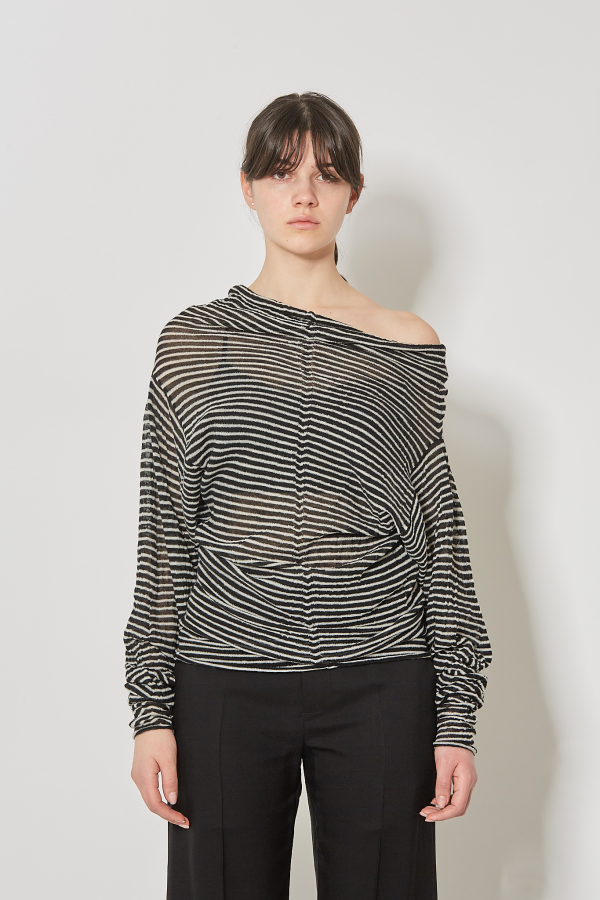 Roos Bias Cut Drop Shoulder Top Milner - Black