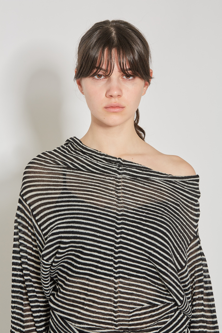 Roos Bias Cut Drop Shoulder Top Milner - Black