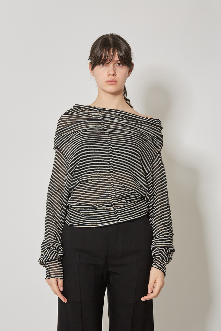 Roos Bias Cut Drop Shoulder Top Milner - Black