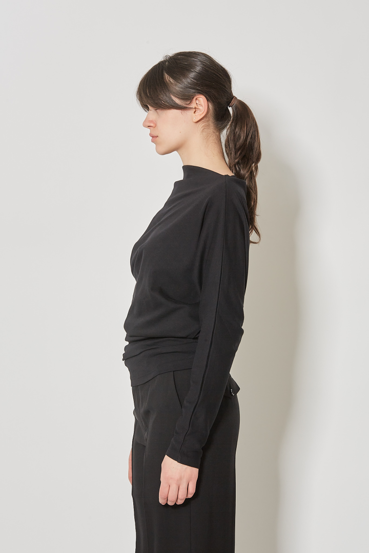 Roos Bias Cut Drop Shoulder Top Milner - Black