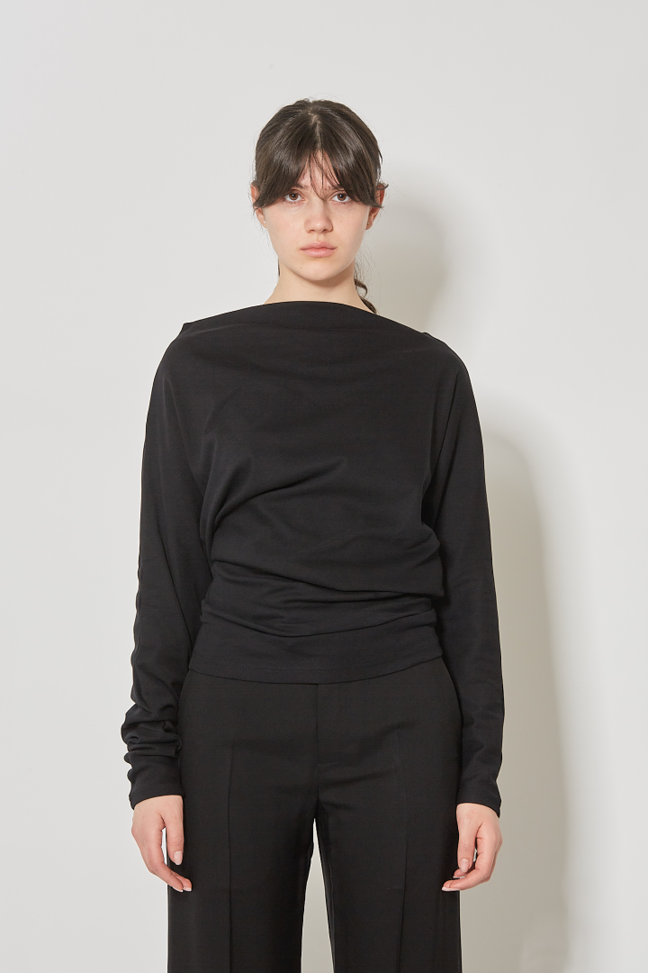Roos Bias Cut Drop Shoulder Top Milner - Black