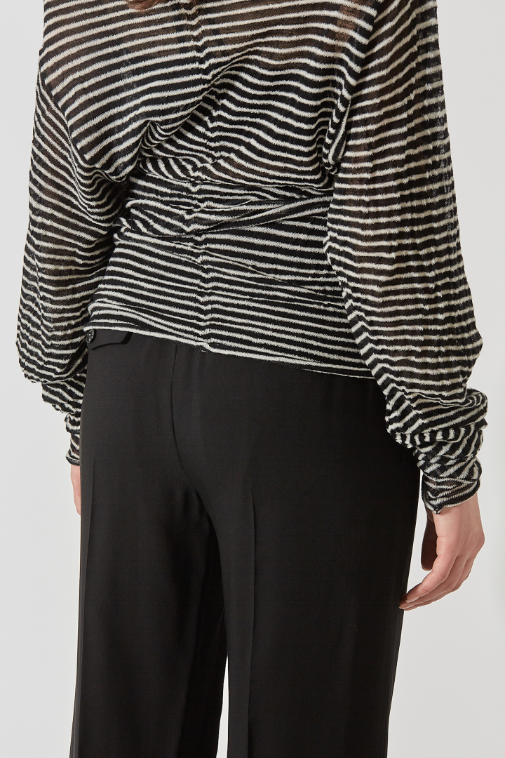 Amra Relax Fit Dropped Shoulder Sweater - Black/White