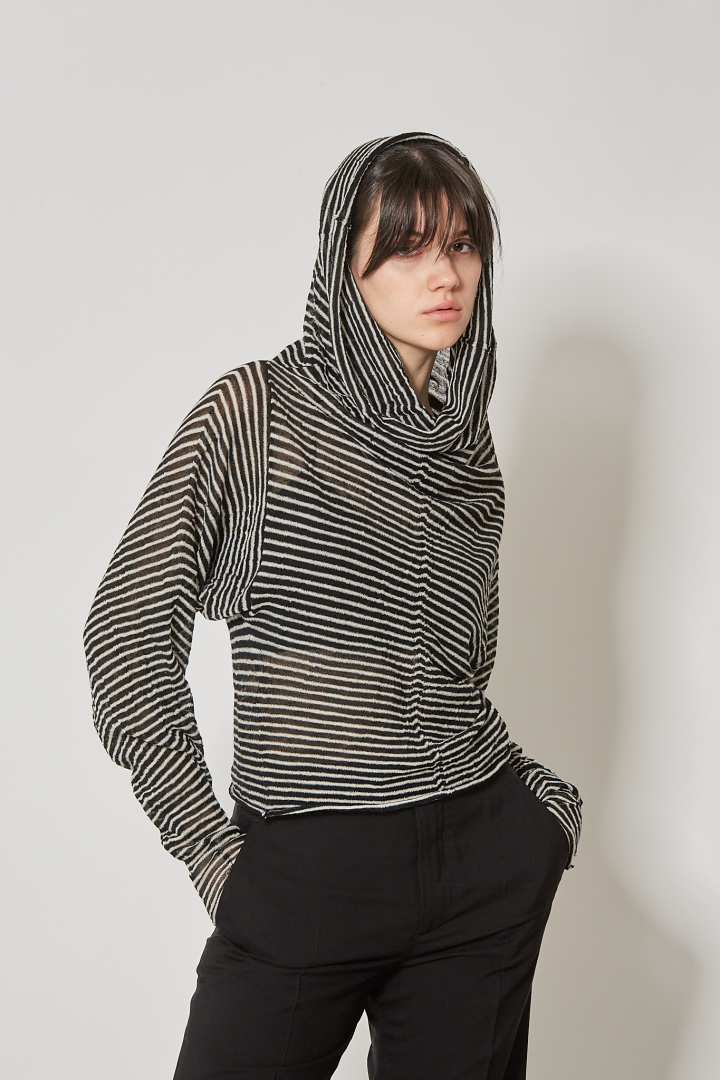 Amra Relax Fit Dropped Shoulder Sweater - Black/White