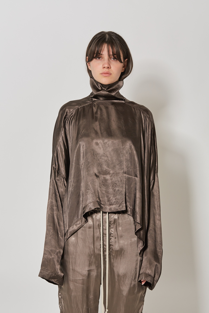 T-Shirt Jumbo Tabard Cropped Top - Dark Dust