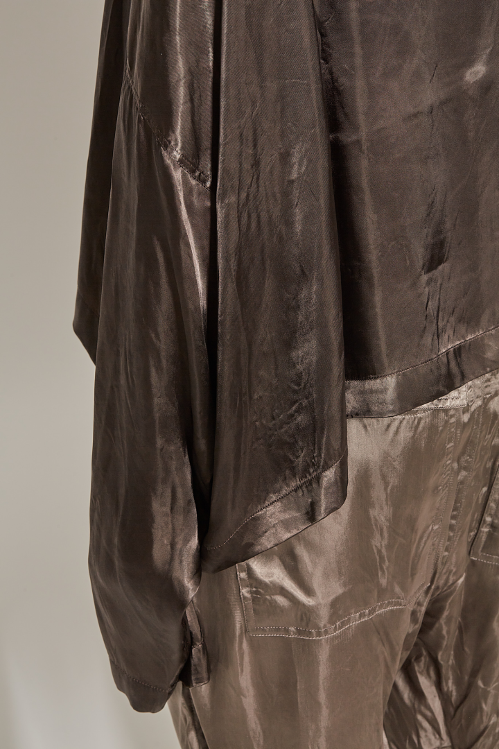 T-Shirt Jumbo Tabard Cropped Top - Dark Dust