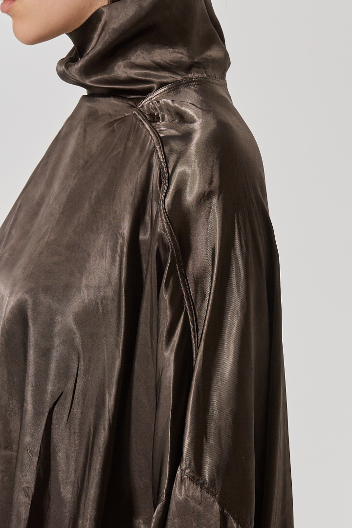 T-Shirt Jumbo Tabard Cropped Top - Dark Dust