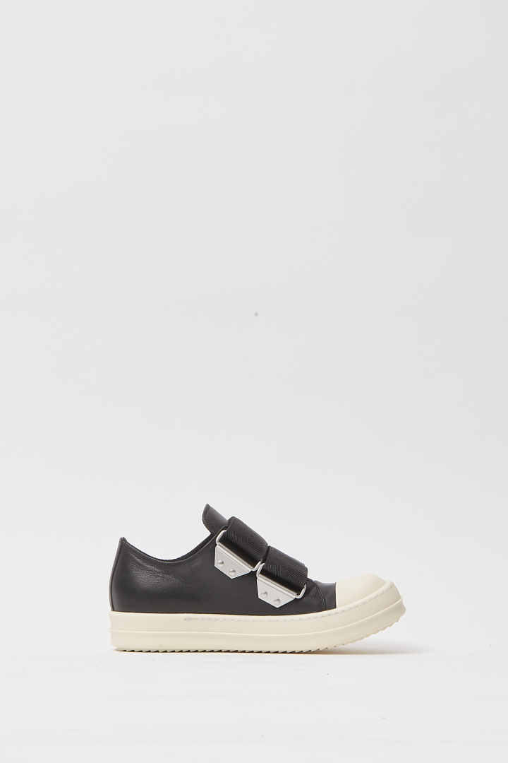 Leather Shoes Strap Low Sneaks - Black/Milk/Milk