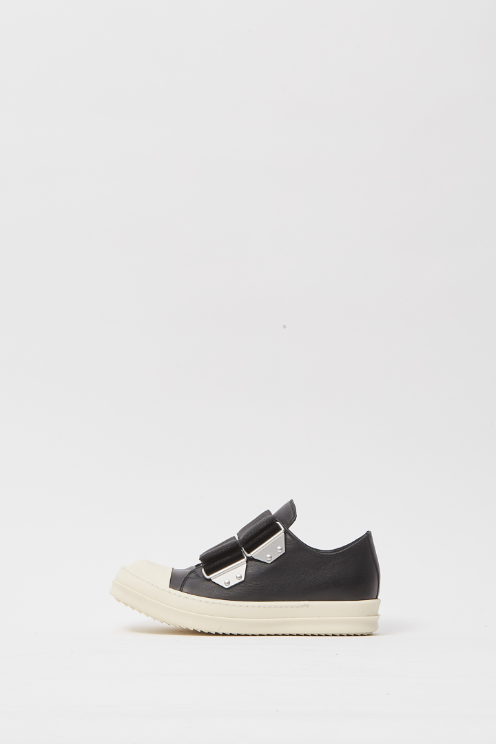 Leather Shoes Strap Low Sneaks - Black/Milk/Milk