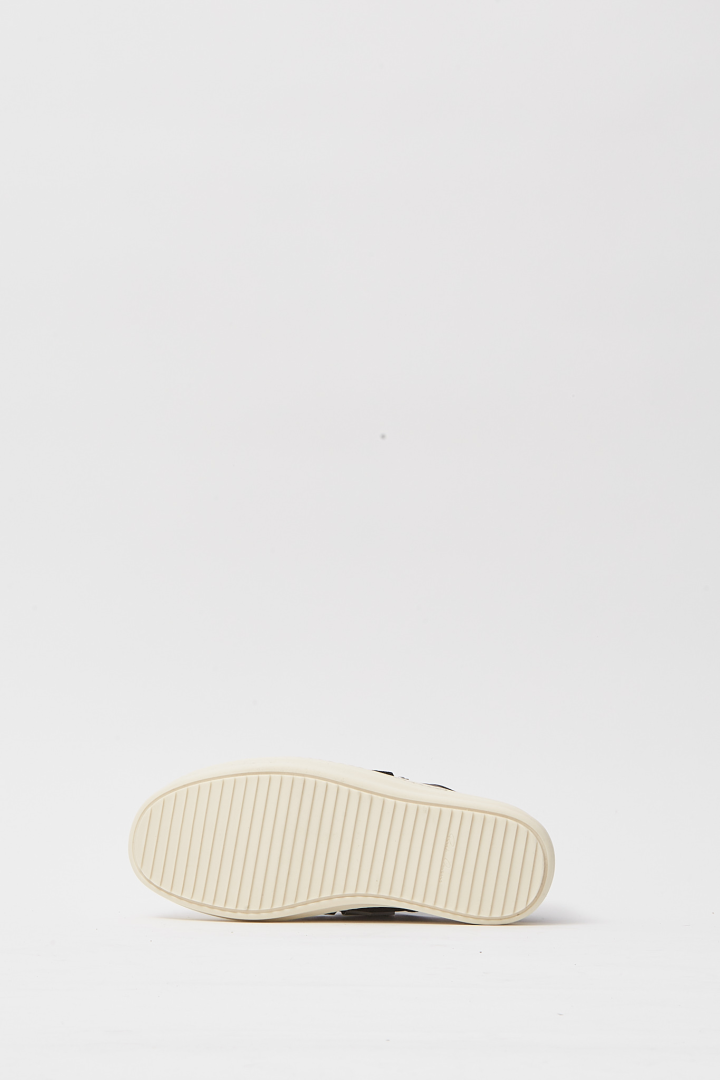 Leather Shoes Strap Low Sneaks - Black/Milk/Milk