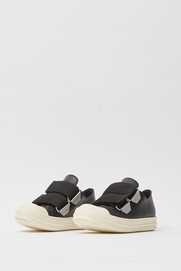 Leather Shoes Strap Low Sneaks - Black/Milk/Milk