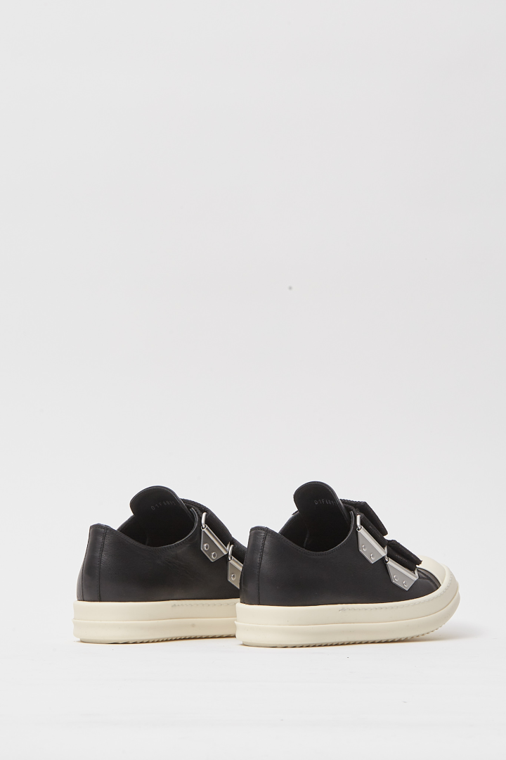 Leather Shoes Strap Low Sneaks - Black/Milk/Milk