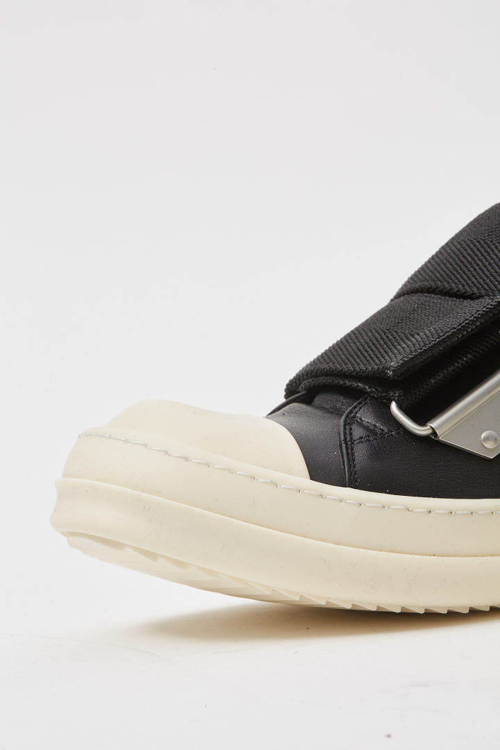 Leather Shoes Strap Low Sneaks - Black/Milk/Milk