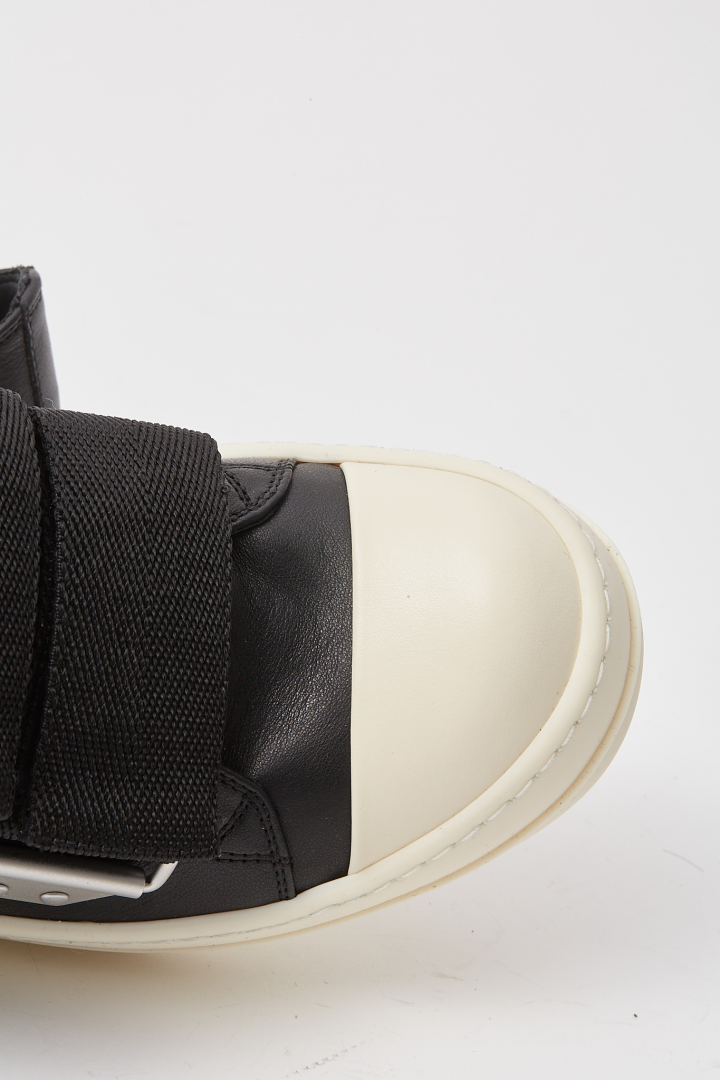 Leather Shoes Strap Low Sneaks - Black/Milk/Milk