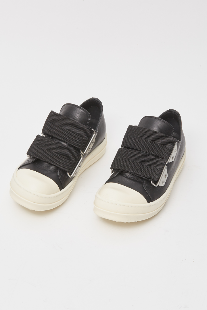 Leather Shoes Strap Low Sneaks - Black/Milk/Milk