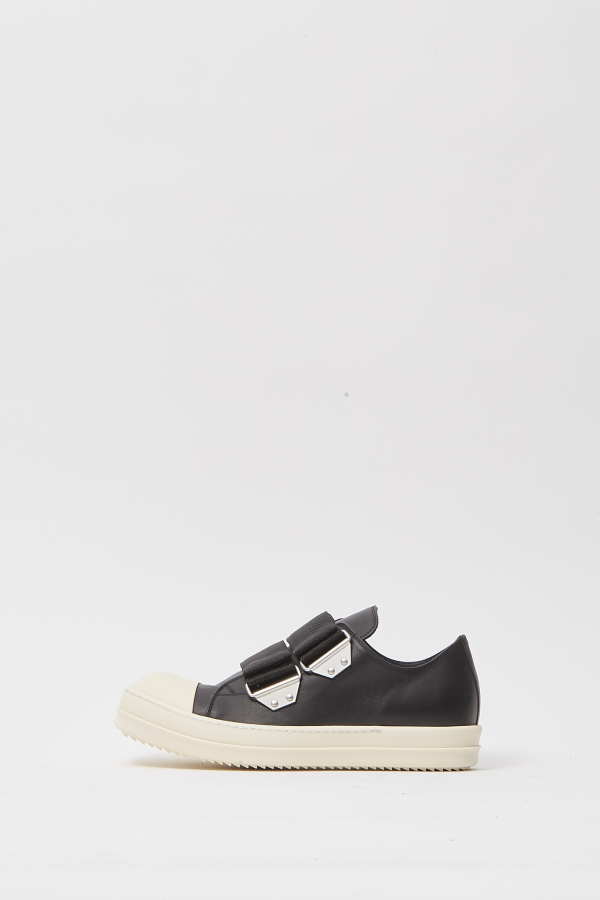 Leather Shoes Strap Low Sneaks - Black/Milk/Milk